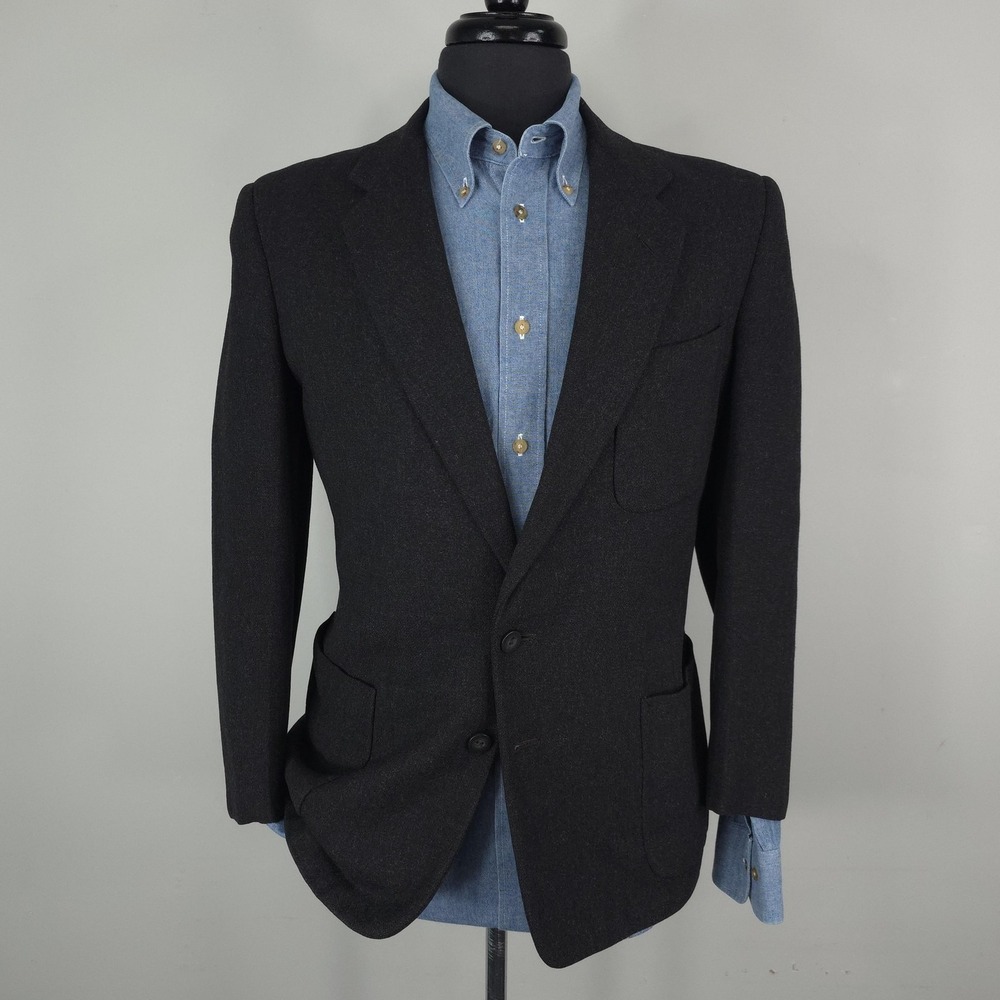DownTown Clothes Blazer Mens 42R Gray Patch Pocket Classic Sport Coat Jacket 40s